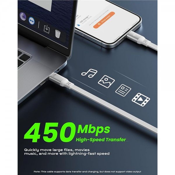 iOttie Kabel 100W optrækkelig USB-C 2-pak hvid