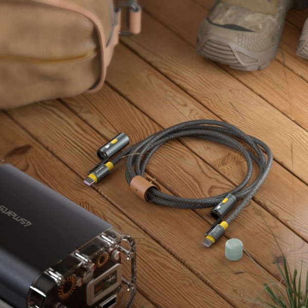 4smarts Kabel 3i1 USB-C Sæt Explorer 240W 1.5m Sort