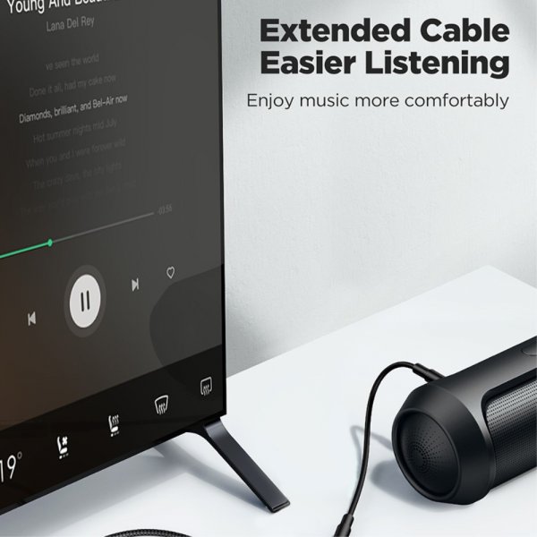 Joyroom Kabel AUX Audio forlængerkabel 3.5mm 1.2m