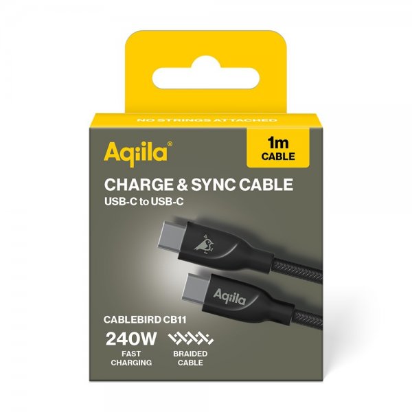 Aqiila Kabel Cablebird CB11 USB-C til USB-C 240W 1m Sort