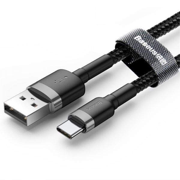 Baseus Kabel Cafule Cable USB-A/USB-C 3m Grå Sort
