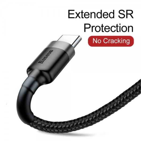 Baseus Kabel Cafule Cable USB-A/USB-C 3m Grå Sort