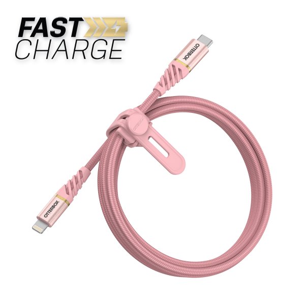 Otterbox Kabel Fast Charge Premium Lightning til USB-C Kabel 1m Shimmer Rose