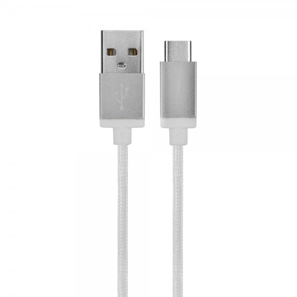 Xqisit Kabel Flettet USB-A til USB-C 1.8m Hvid