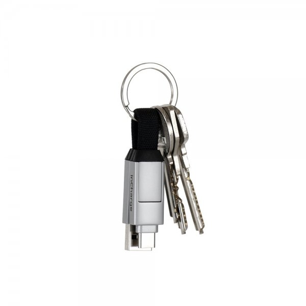 Rolling Square Kabel inCharge 6 Nøglering Moon White