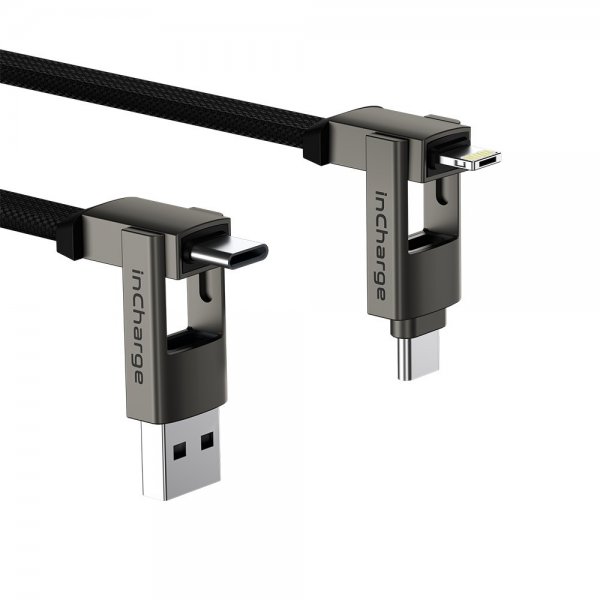 Rolling Square Kabel inCharge 6 Max 1.5m 6i1 Mercury Gray