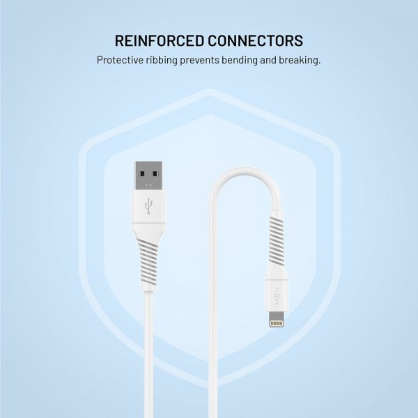 Fixed Kabel Liquid Silikone USB-A/Lightning 1.2m Hvid