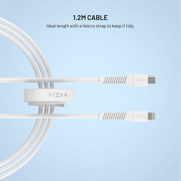 Fixed Kabel Liquid Silicone USB-C/Lightning 1,2 m Hvid