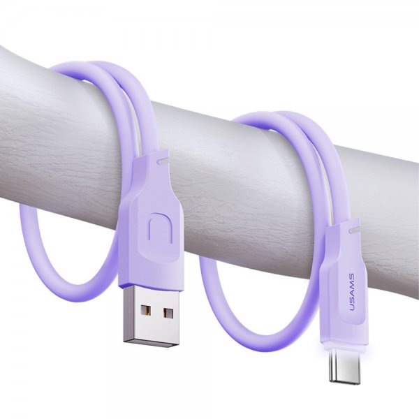 USAMS Kabel Lithe Series USB-A/USB-C 1.2 m Lilla