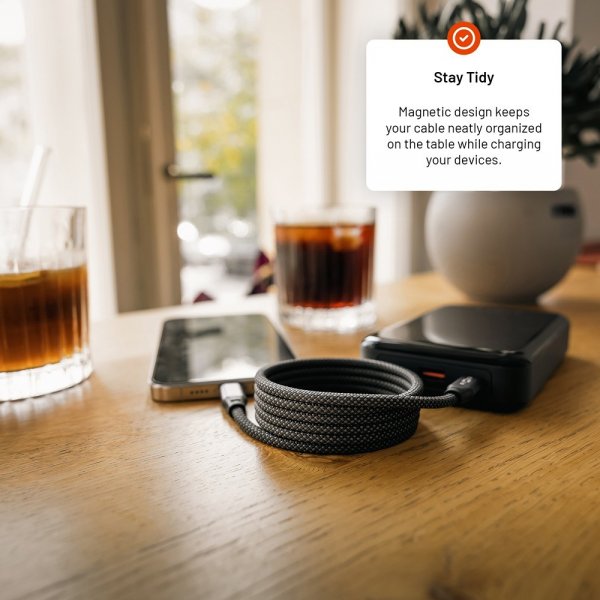 Fixed Kabel Magnetisk USB-C til USB-C 240W 1.2m