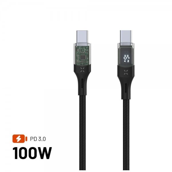 Fast Kabel med Display USB-C/USB-C 100W 1.2m