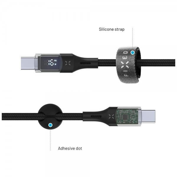 Fast Kabel med Display USB-C/USB-C 100W 1.2m