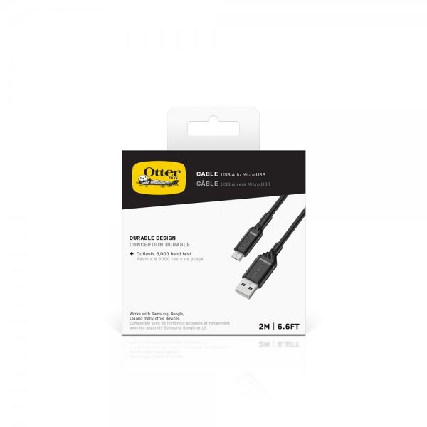 Otterbox Kabel Micro-USB til USB-A 2m Sort