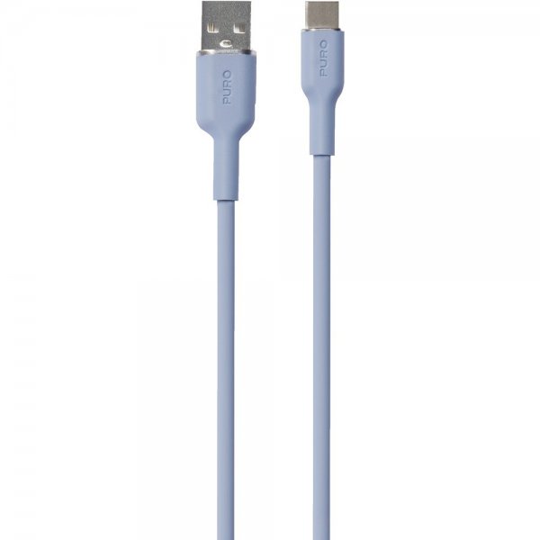 Puro Kabel Soft Charge & Sync Kabel USB-A/USB-C 1,5 m Blå
