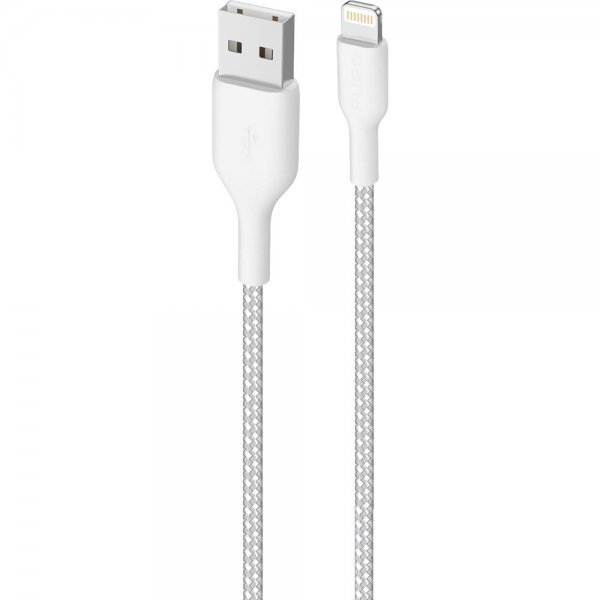 Puro Kabel Ultra Strong Fabric Cable USB-A/Lightning 2m Hvid