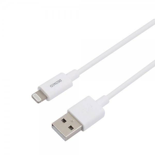 Deltaco Kabel USB-A-kabel med Lightning-stik 2m Hvid