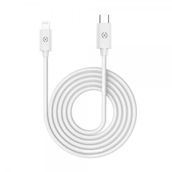 Celly USB-C til Lightning-kabel 2M Hvid