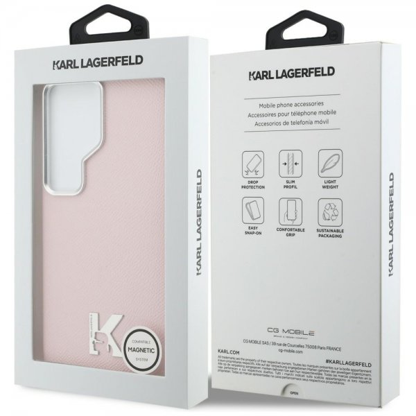 Karl Lagerfeld Samsung Galaxy S26 Ultra Cover K Logo MagSafe Rosa