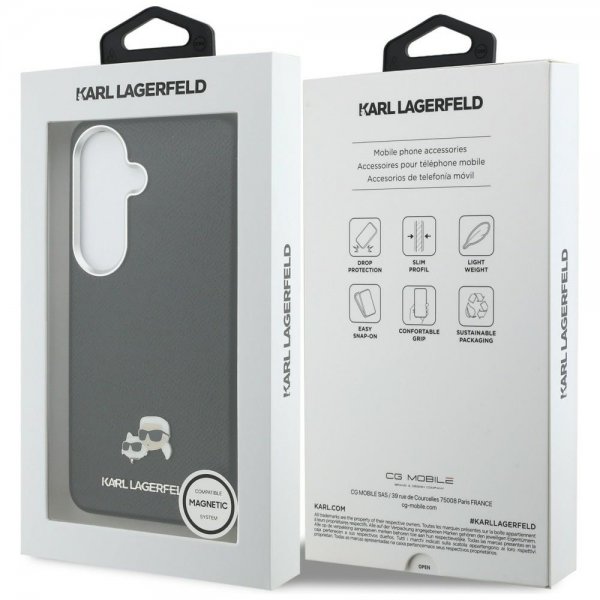 Karl Lagerfeld Samsung Galaxy S26 Plus Cover Saffiano MagSafe Sort