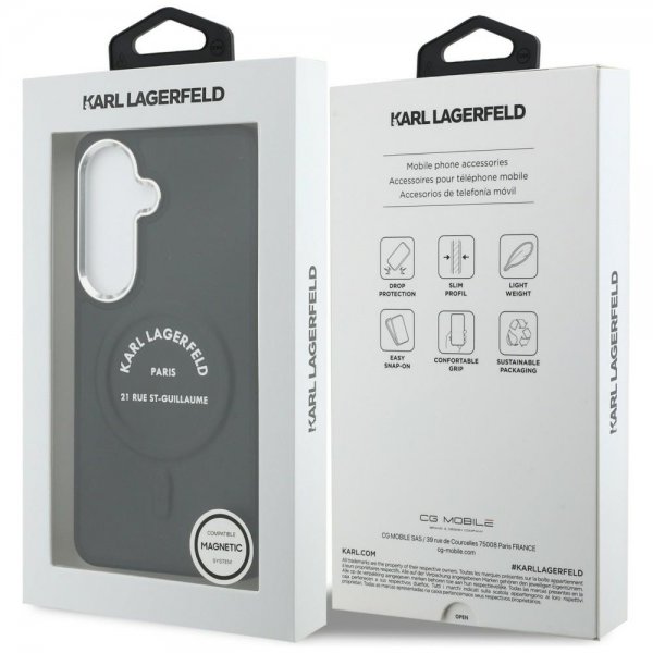 Karl Lagerfeld Samsung Galaxy S26 Cover Embossed MagSafe RSG Sort