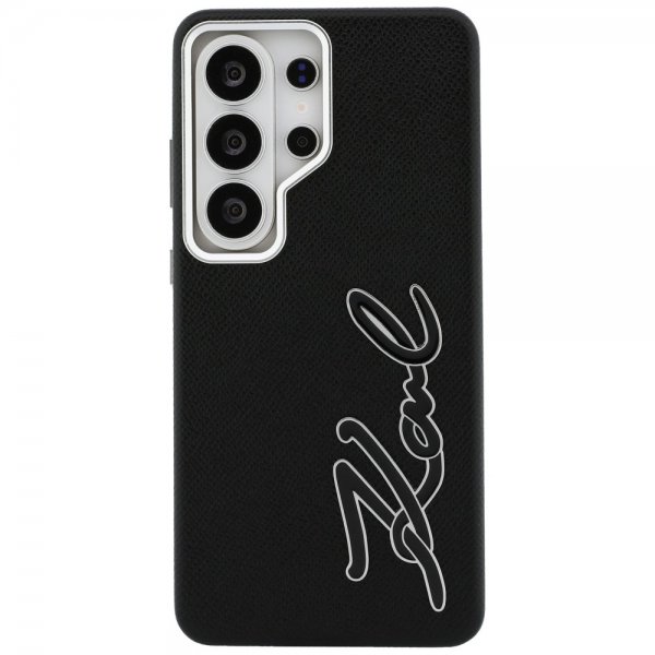 Karl Lagerfeld Samsung Galaxy S26 Ultra Cover Metal Logo Grained Sort