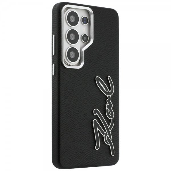 Karl Lagerfeld Samsung Galaxy S26 Ultra Cover Metal Logo Grained Sort