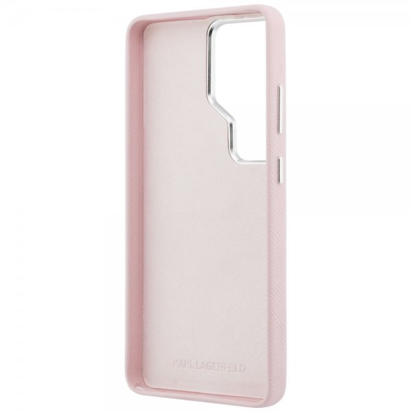 Karl Lagerfeld Samsung Galaxy S26 Ultra Cover Metal Logo Grained Rosa