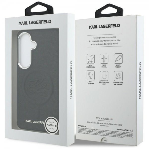 Karl Lagerfeld Samsung Galaxy S26 Cover Embossed MagSafe Sort