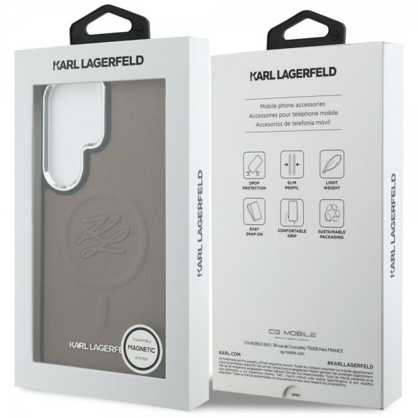 Karl Lagerfeld Samsung Galaxy S26 Ultra Cover Præget MagSafe Brun