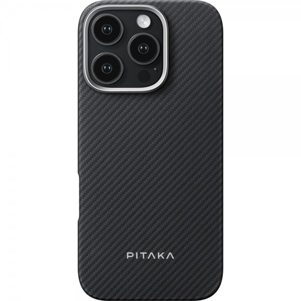 Pitaka iPhone 16 Pro Cover Ultra-Slim Case MagSafe Black/Grey Twill