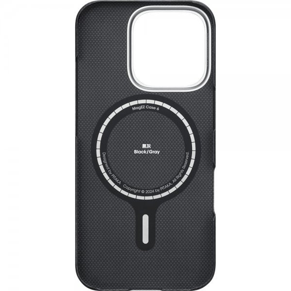 Pitaka iPhone 16 Pro Cover Ultra-Slim Case MagSafe Black/Grey Twill