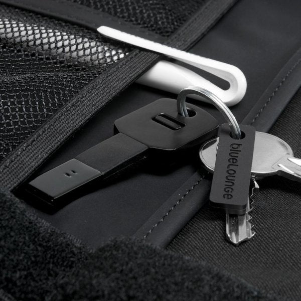 Bluelounge Kii Lightning Oplader Nøglering Sort