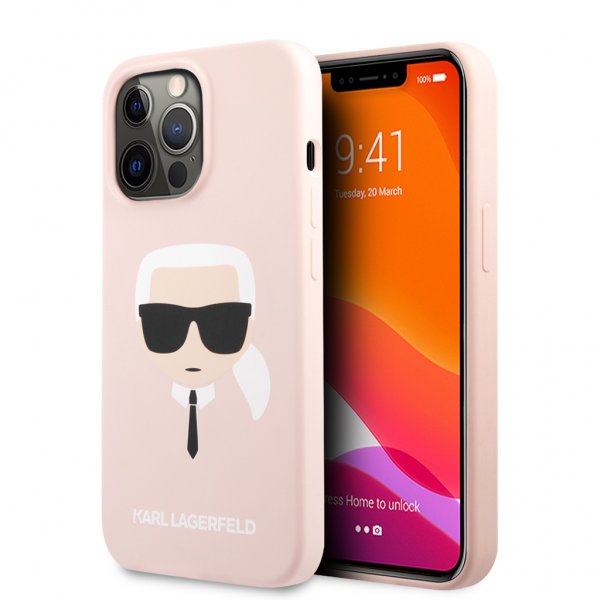 Karl Lagerfeld iPhone 13 Pro Cover Liquid Silicone Lyserød
