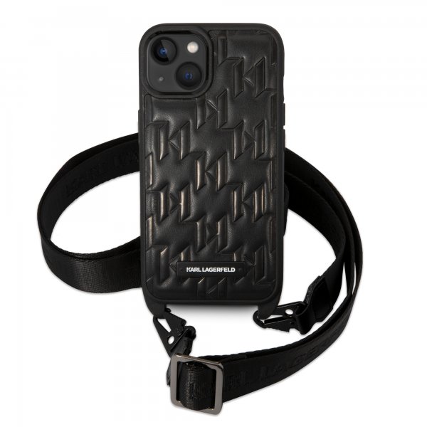 Karl Lagerfeld iPhone 14 Cover Crossbody Strap Sort