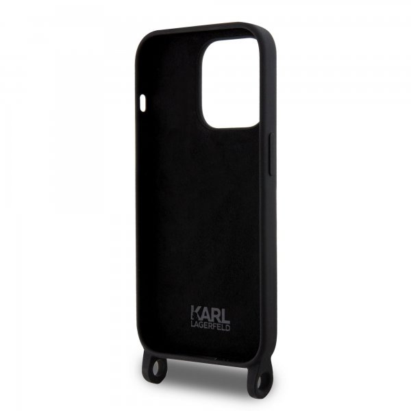 Karl Lagerfeld iPhone 15 Cover Ikonik Crossbody Sort