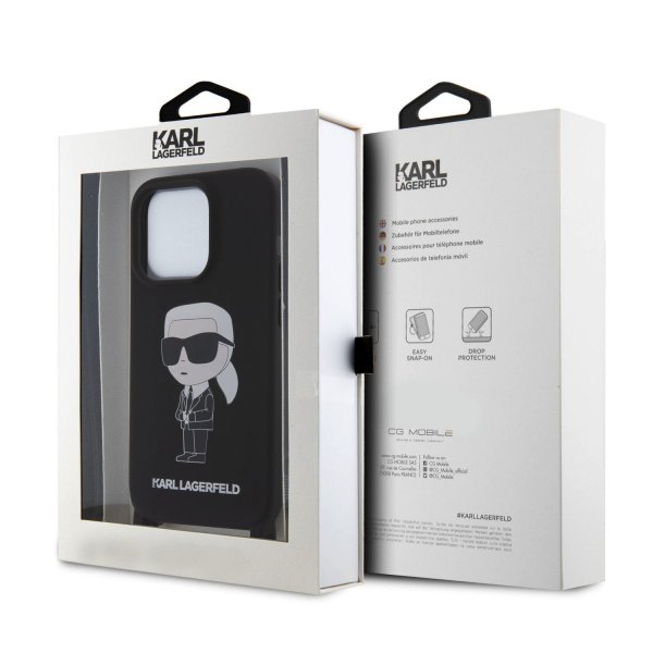 Karl Lagerfeld iPhone 15 Cover Ikonik Crossbody Sort