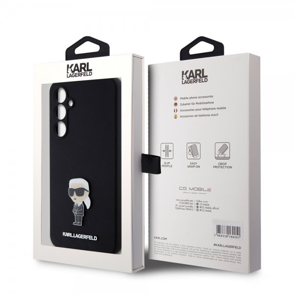 Karl Lagerfeld Samsung Galaxy S23 FE Cover Liquid Silicone Ikonik Karl Sort