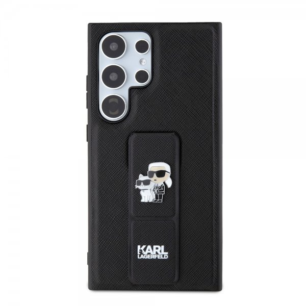 Karl Lagerfeld Samsung Galaxy S24 Ultra Cover Grip & Stand Saffiano Sort