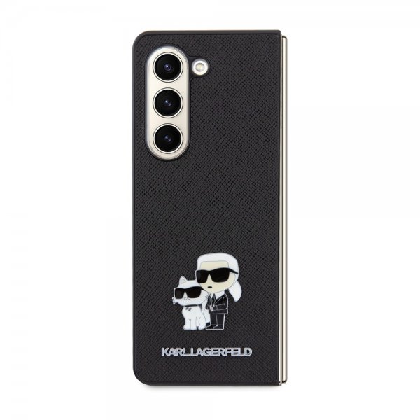 Karl Lagerfeld Samsung Galaxy Z Fold 5 Cover NFT Karl & Choupette Pin Saffiano Sort
