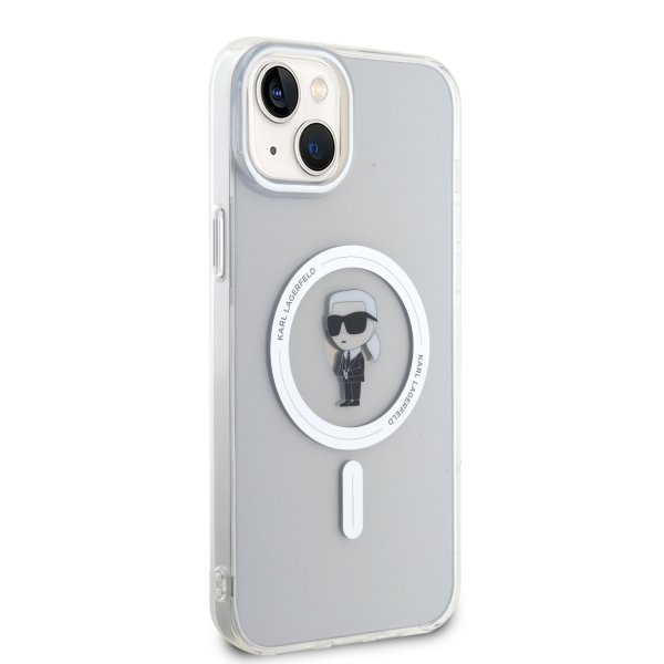 Karl Lagerfeld iPhone 15 Plus Cover Ikonik MagSafe Transparent