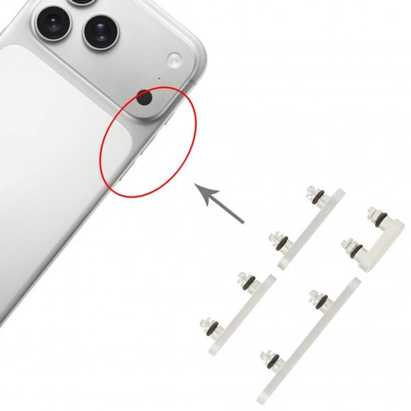 Knapsæt til iPhone 17 Pro og 17 Pro Max - Sølv