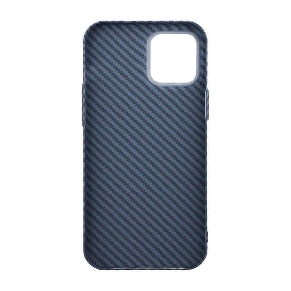 iPhone 12 Pro Max Cover Kulfibermønster Blå