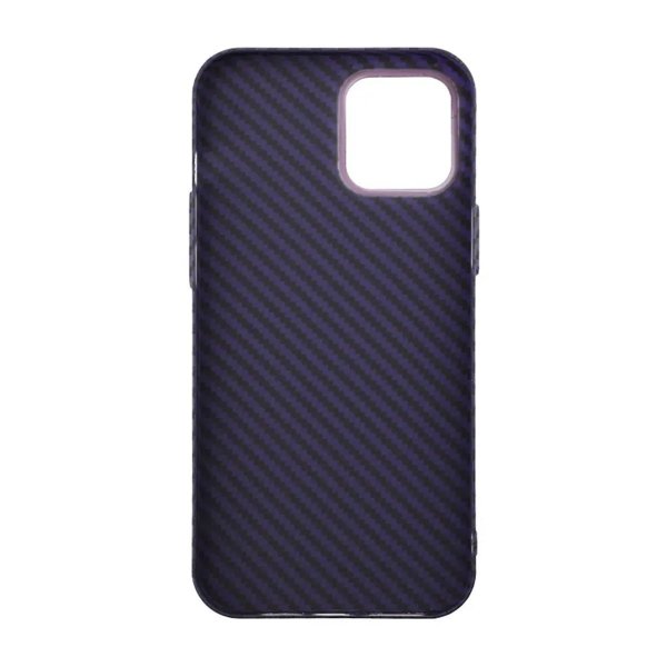 iPhone 12 Pro Max Cover Kulfibermønster Lilla