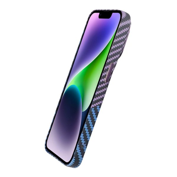 iPhone 13 Cover Kulfibermønster Blå Lilla