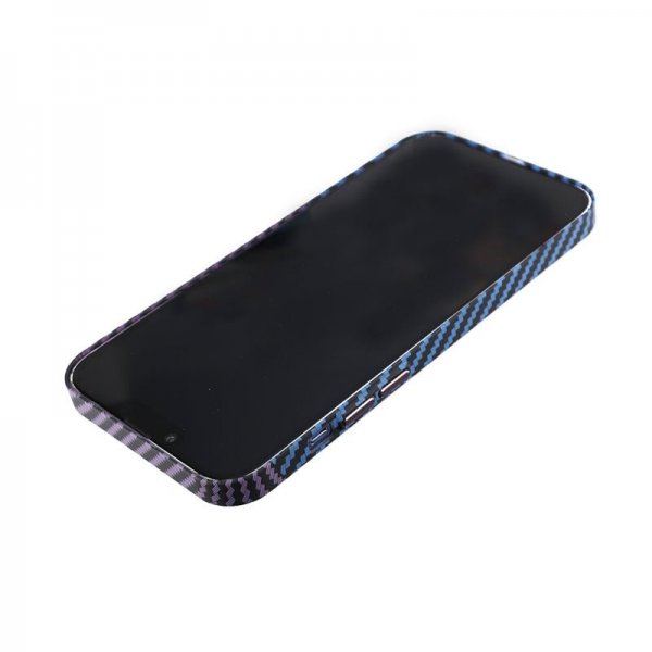 iPhone 13 Pro Max Cover Kulfibermønster Blå Lilla