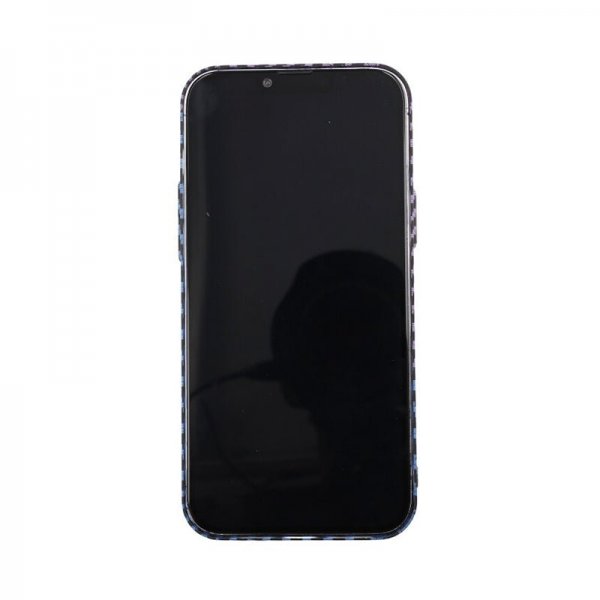 iPhone 13 Pro Max Cover Kulfibermønster Blå Lilla