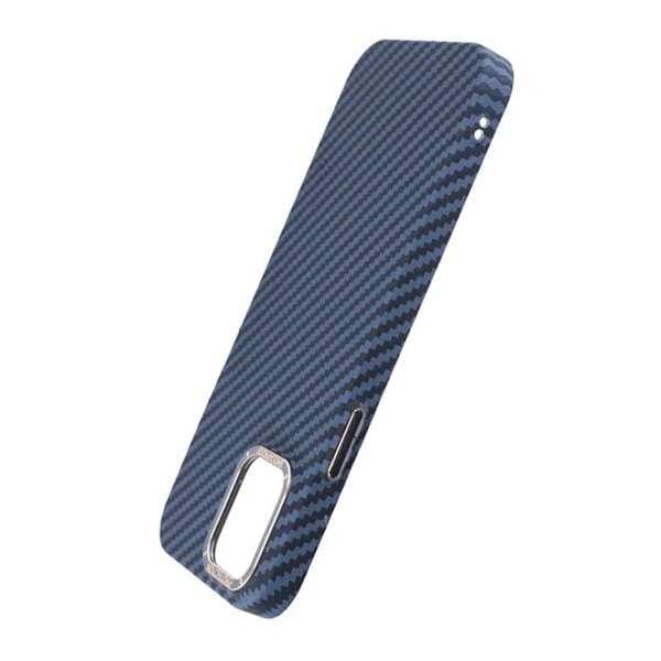iPhone 14 Cover Kulfibermønster Blå