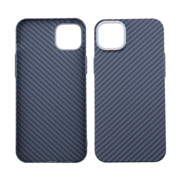 iPhone 14 Plus Cover Kulfibermønster Blå