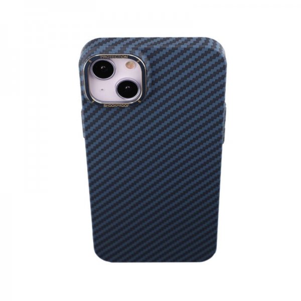 iPhone 14 Plus Cover Kulfibermønster Blå