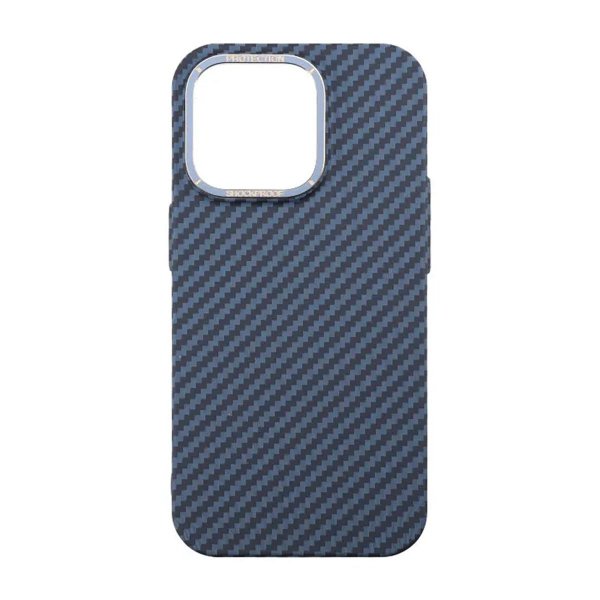iPhone 14 Pro Cover Kulfibermønster Blå